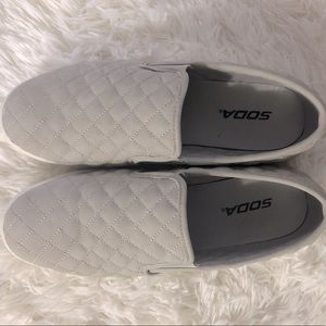 Gray Quilted Slip-On Sneakers